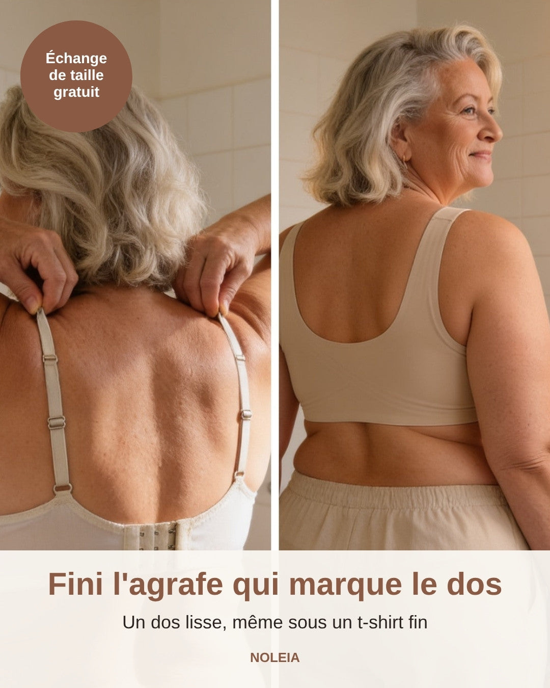 Brassière Sans Armature Femme 50 Ans NuaGel™ — Maintien Toute la Journée — M à 5XL