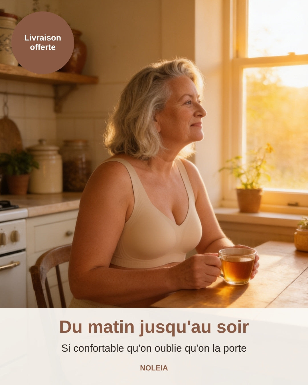 Brassière Sans Armature Femme 50 Ans NuaGel™ — Maintien Toute la Journée — M à 5XL