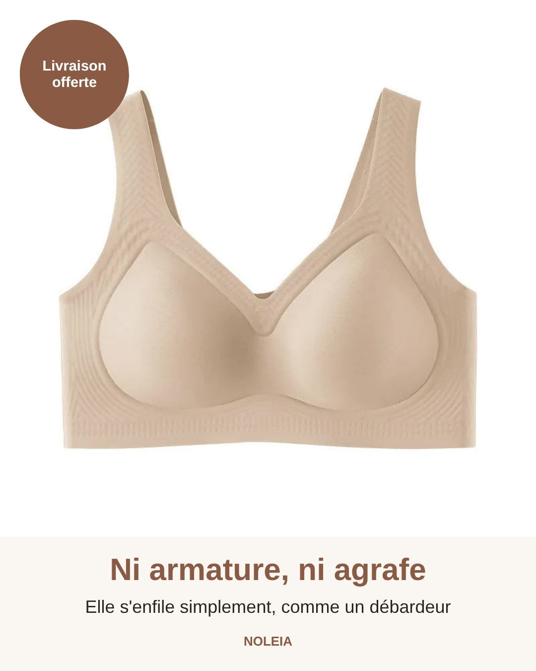 Brassière Sans Armature Femme 50 Ans NuaGel™ — Maintien Toute la Journée — M à 5XL